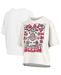Pressbox Women's White Ohio State Buckeyes Harmony Oversized T-Shirt