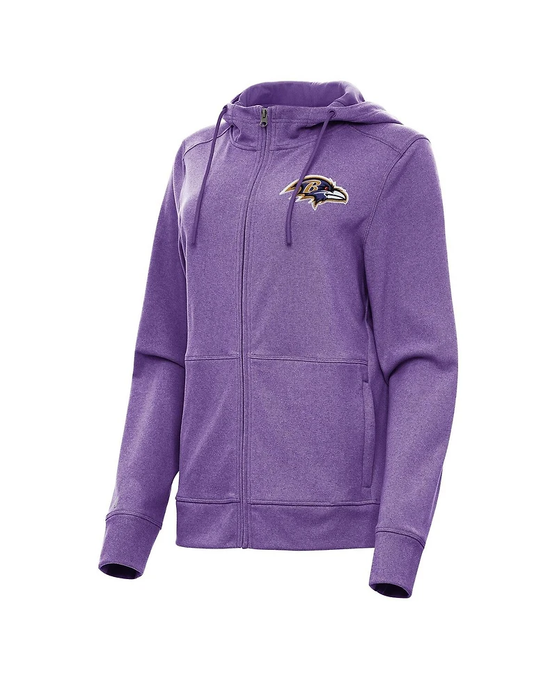 Antigua Women's Heather Purple Baltimore Ravens Seeker Full-Zip Hoodie Jacket