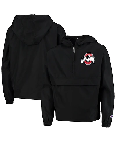 Champion Big Boys and Girls Black Ohio State Buckeyes Pack Go Quarter-Zip Windbreaker Jacket