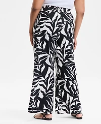 I.n.c. International Concepts Plus Printed Wide-Leg Pants, Exclusively at Macy's
