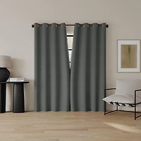 Sarasi Contrast Tweed Magnetic Closure 100% Blackout Grommet Curtain Panel