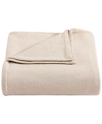 Tommy Hilfiger Solid Cotton Pique Blanket
