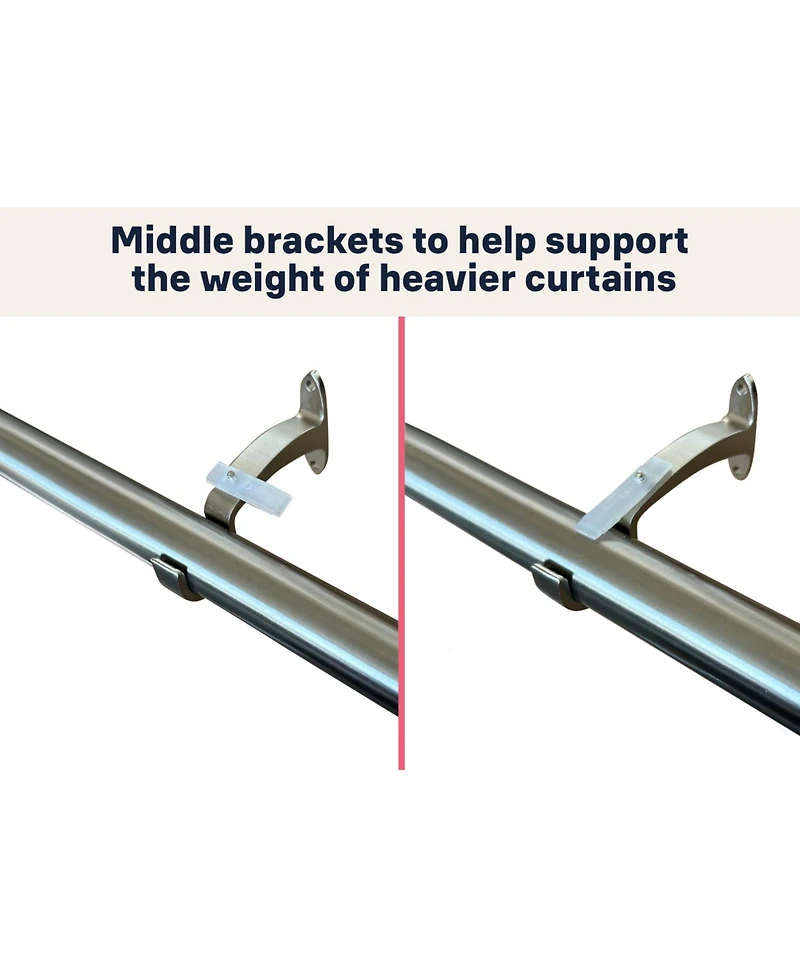 Hlc.me Wrap Around Room Darkening Grommet Curtain Rod - Adjustable Telescoping