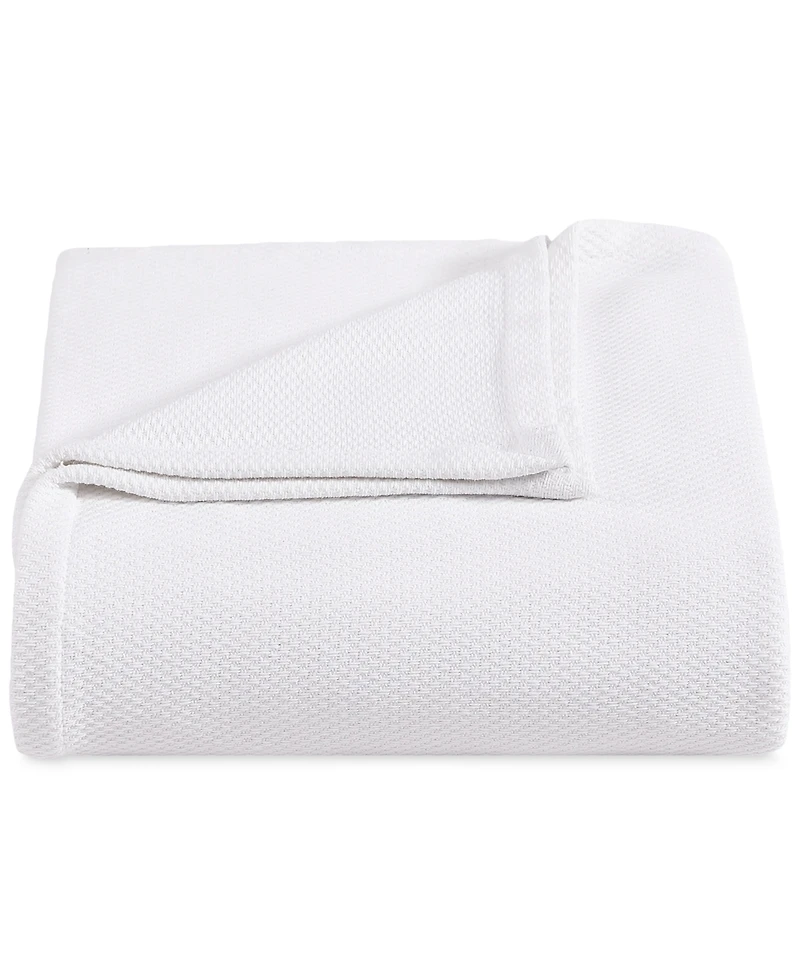 Tommy Hilfiger Solid Cotton Pique Blanket, Full/Queen