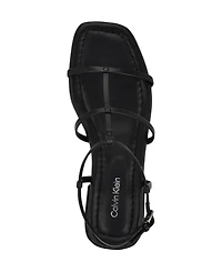 Calvin Klein Women's Sallia Strappy Caged Flat Sandals