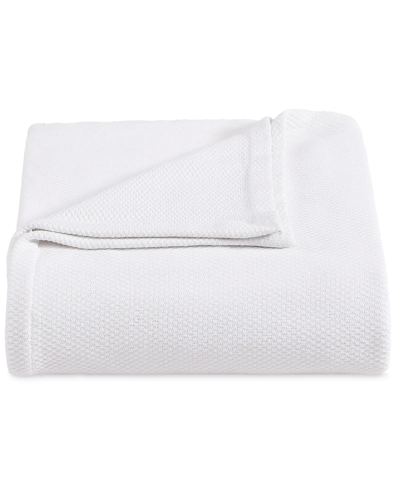 Tommy Hilfiger Solid Cotton Pique Blanket
