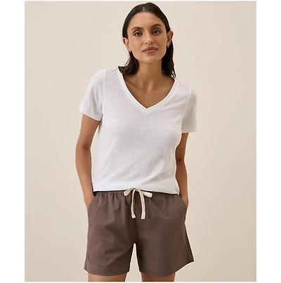 Pact Women's Organic Cotton Featherweight Slub V-Neck Tee