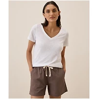 Pact Women's Organic Cotton Featherweight Slub V-Neck Tee