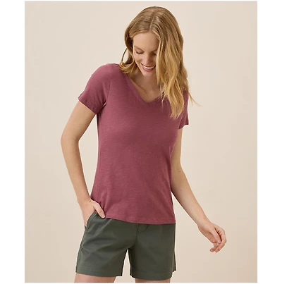Pact Women's Organic Cotton Featherweight Slub V-Neck Tee