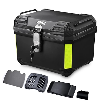 Ahr 45L Universal Motorcycle Tour Tail Box Scooter Trunk Storage with Backrest Safety Lock