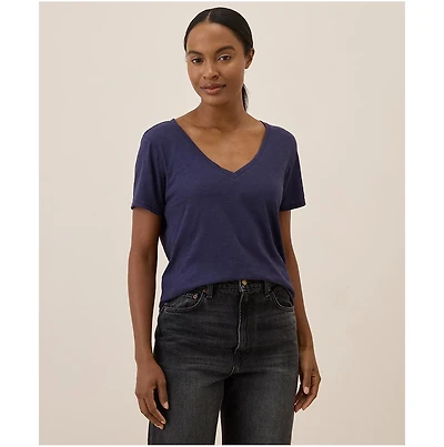 Pact Women's Organic Cotton Featherweight Slub V-Neck Tee