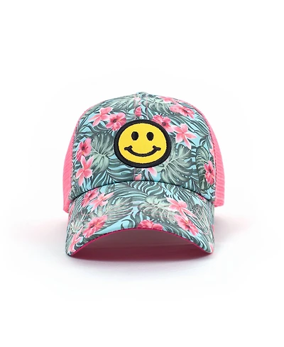 Shady Lady Women's Adjustable Snap Back Smiley Face Trucker Hat