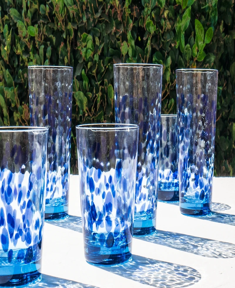 Abode Homewares Talavera Goblet Glasses, Set of 6