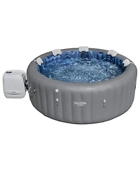 Bestway SaluSpa Santorini HydroJet Inflatable Hot Tub w/ 180 Soothing Jets, Gray