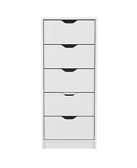 Space-Saving 5-Drawer Tall Dresser in Manufactured Wood