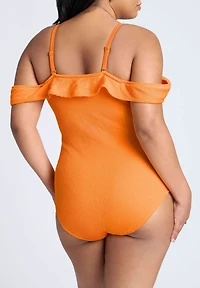 Eloquii Women's Off The Shoulder One Piece Swimsuit
