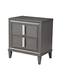 Two-Drawer Contemporary Wood Nightstand for Bedroom Storage