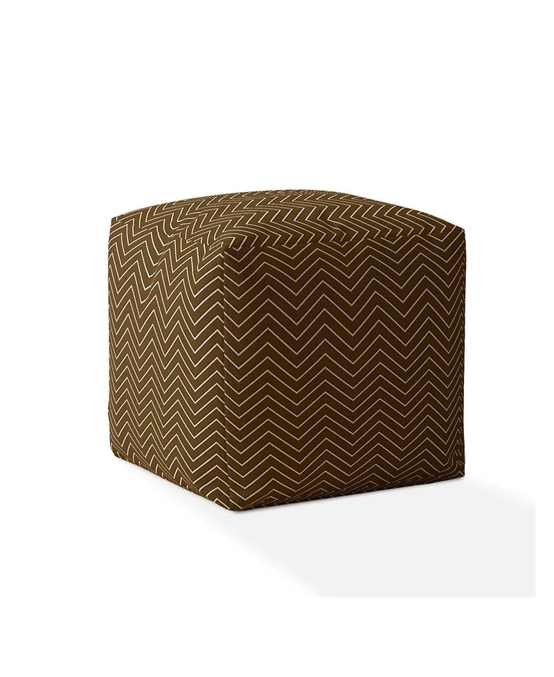 Chevron Pattern Cotton Pouf Ottoman – Cozy Accent