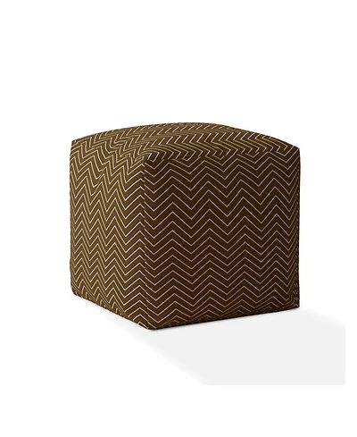 Chevron Pattern Cotton Pouf Ottoman – Cozy Accent