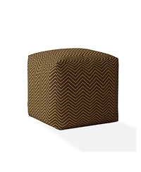 Chevron Pattern Cotton Pouf Ottoman – Cozy Accent