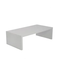 Minimalist Wood Sled Coffee Table – Contemporary Look