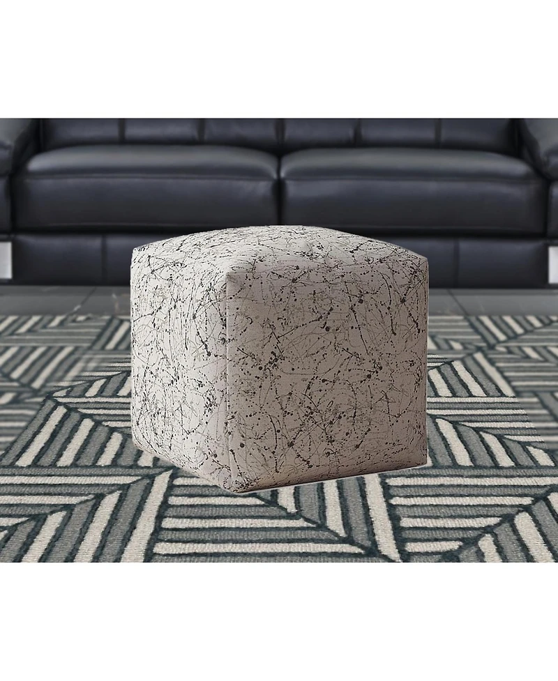 Cotton Abstract Pouf Cover for Living Room and Bedroom Decor