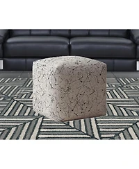 Cotton Abstract Pouf Cover for Living Room and Bedroom Decor