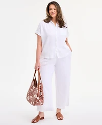 Style & Co Plus Button-Front Short-Sleeve Shirt, Exclusively at Macy's