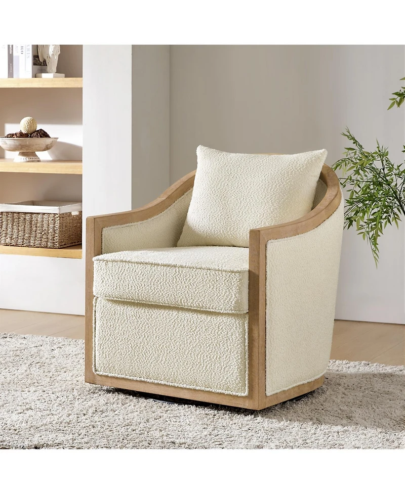 Zacharie Farmhouse Rattan Solid Wood Armchair