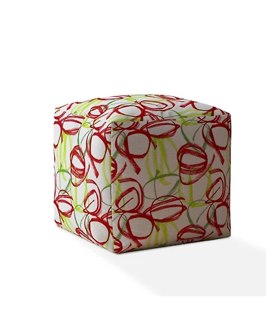 Soft Cotton Round Polka Dots Pouf Ottoman for Footrest and Extra Seating