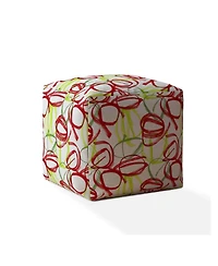 Soft Cotton Round Polka Dots Pouf Ottoman for Footrest and Extra Seating