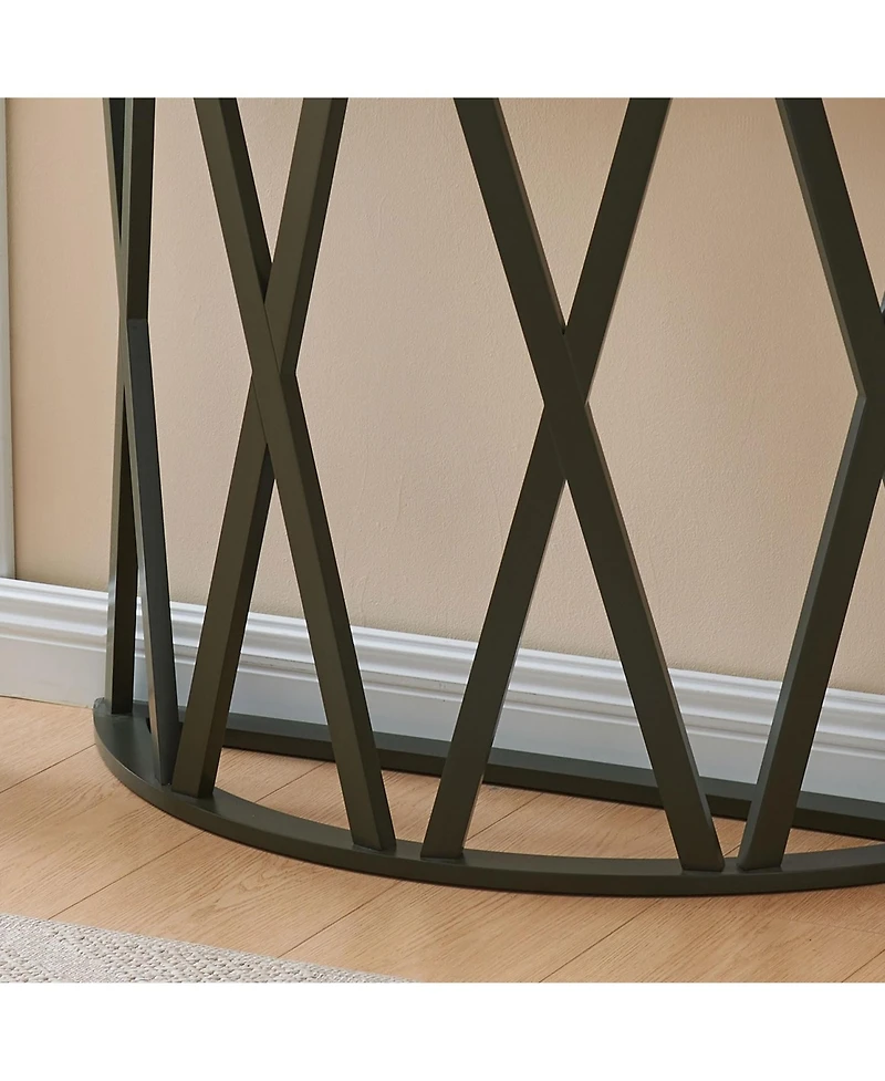 Kings Brand Furniture Vienna Console Table - Semicircular Side Coffee for Living Room, Bedroom
