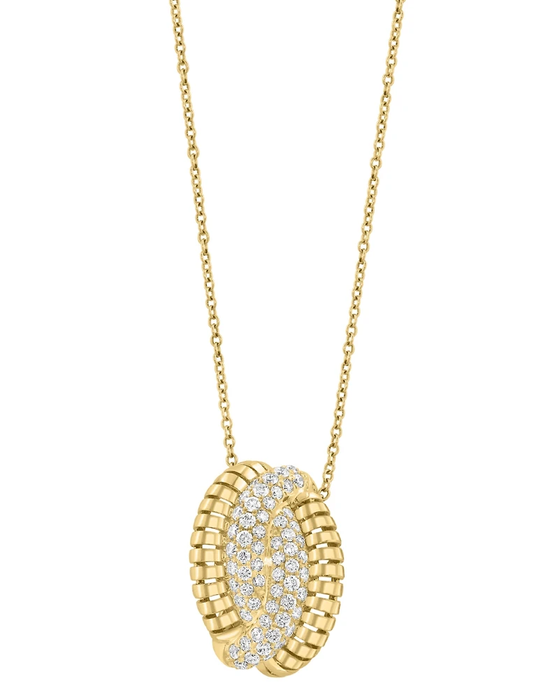 Effy Diamond Pave Abstract Crossover Pendant Necklace (5/8 ct. t.w.) in 14k Gold, 17" + 1" extender
