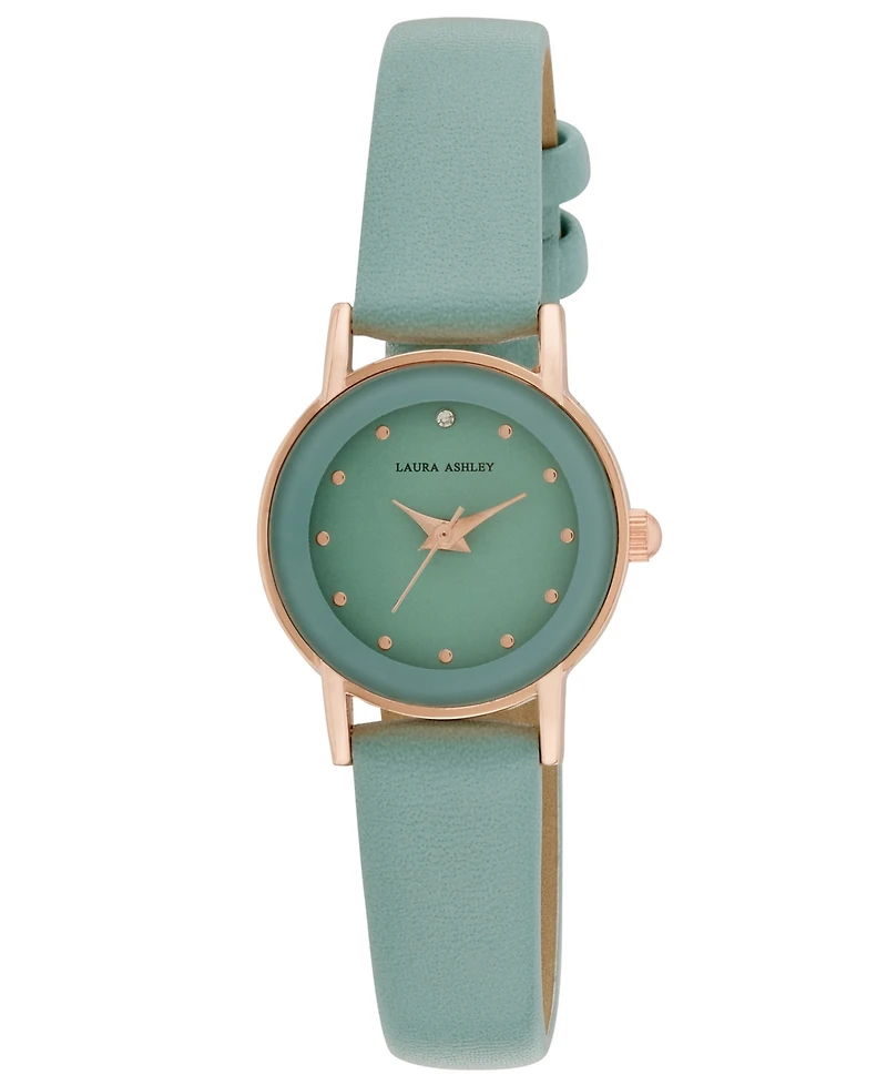 Laura Ashley Women's Quartz Green Leather Watch, 24mm