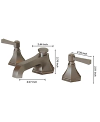 8 in. Widespread Double Handle 3 Hole Bathroom Faucet Water-Saving With Metal Drain In Brushed Nickel
