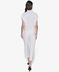 Karl Lagerfeld Paris Women's Studded Ruffled Button-Front Shirt