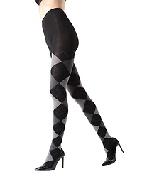 MeMoi Women's Textured Argyle Patterned Sweater Tights
