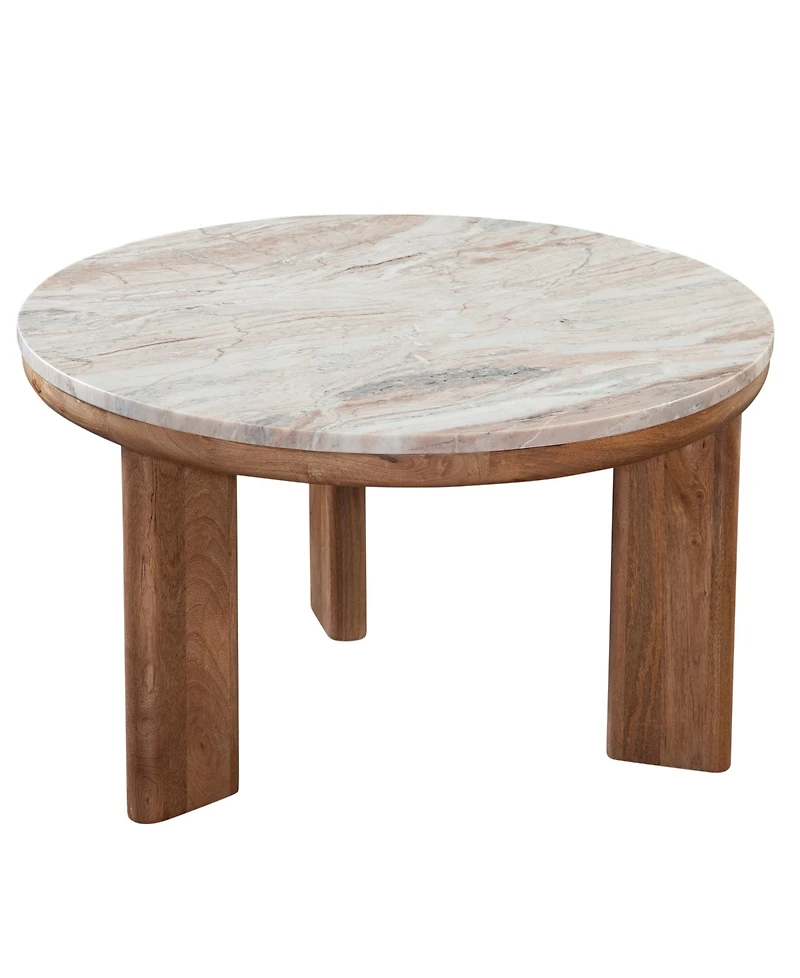 Sidney 36" Round Marble Top Coffee Table