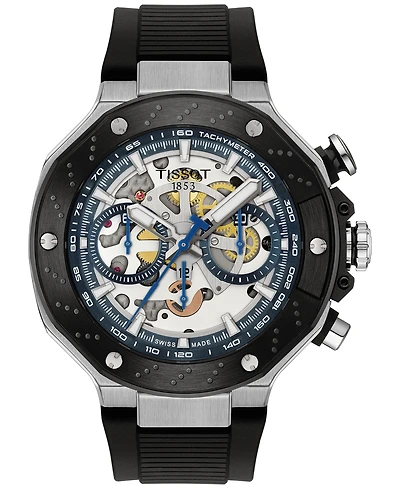 Tissot Men's Swiss Automatic Chronograph T-Race MotoGP Black Silicone Strap Watch 45mm