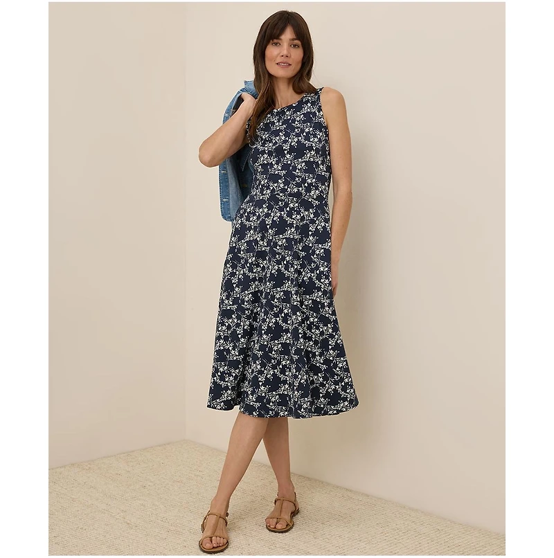 Pact Women's Organic Cotton Fit & Flare Keyhole Back Dress