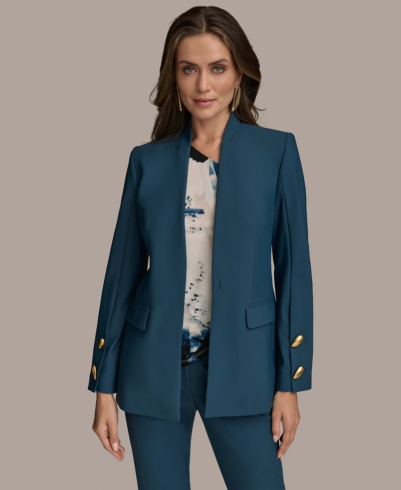 Donna Karan New York Women's Button-Sleeve Blazer, Regular & Petite