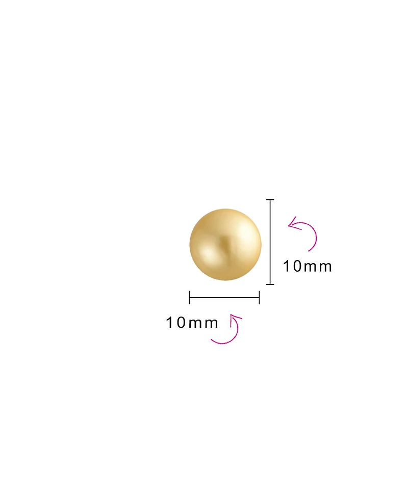 Bling Jewelry Classic Simple Elegant Light Golden Yellow Simulated Ball Stud Earrings .925 Sterling Silver 10