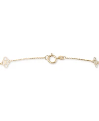 Polished Openwork Clover Station Link Bracelet in 10k Gold