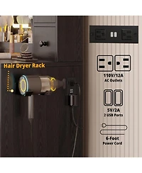 Vanity Desk with Led Lights Mirror and Charging Station, Makeup Vanity ...