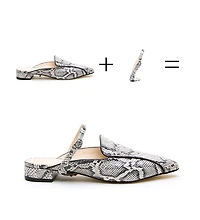 Alterre Women's Python Twiggy Customizable Pointed Loafer Slides