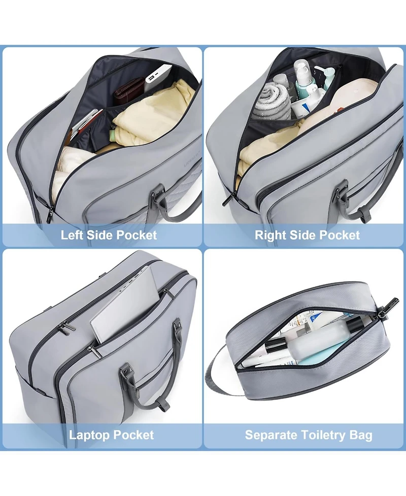 Urtala Travel Duffle Bag for Men, Weekender Bag for Women with Toiletry Bag, Carry On Overnight Bag with 17.3 inch Laptop Compartment (Black)