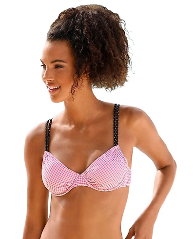 Lascana Women's Gingham Underwire Bikini Swimsuit Top Bra Sizing