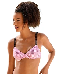 Lascana Women's Gingham Underwire Bikini Swimsuit Top Bra Sizing