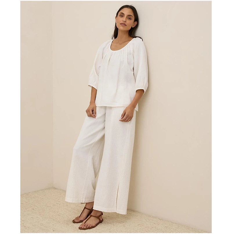 Pact Organic Cotton Coastal Double Gauze Scoop Neck Top