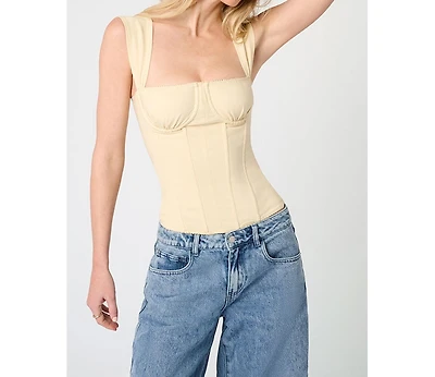 WeWoreWhat Women's Ruched Cup Corset